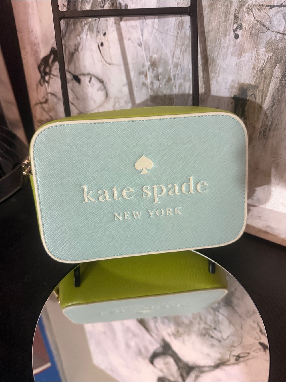 Kate Spade Oh Snap Colorblock Mini Camera Bag NWOT blue w/lime